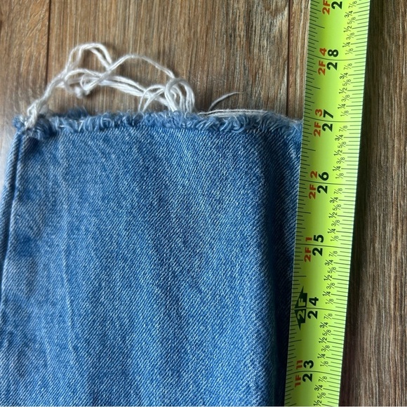 Zara 90’s Fit Blue Distressed High Waisted Straight Leg Denim Jeans Pants 6 - Picture 5 of 6